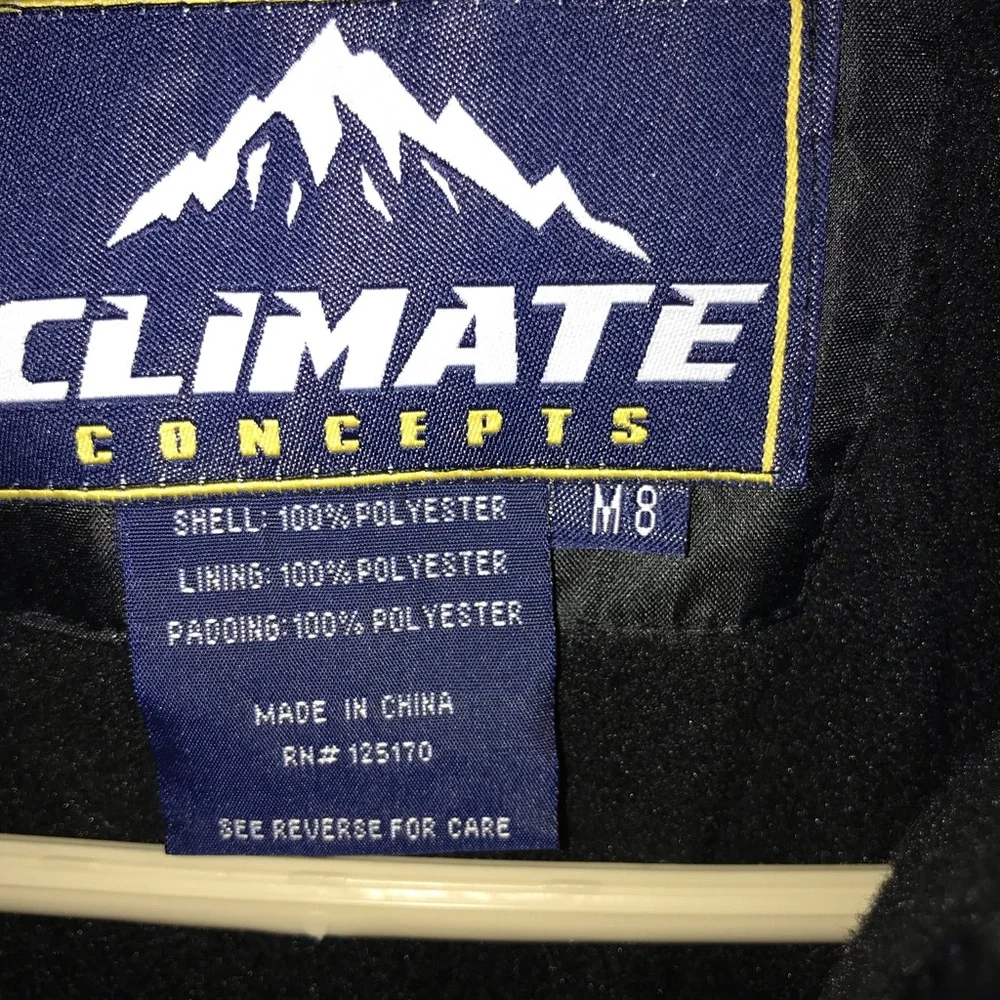 Climate Concepts Black and Gray fleece lined hooded Jacket M 8 - Picture 3 of 5